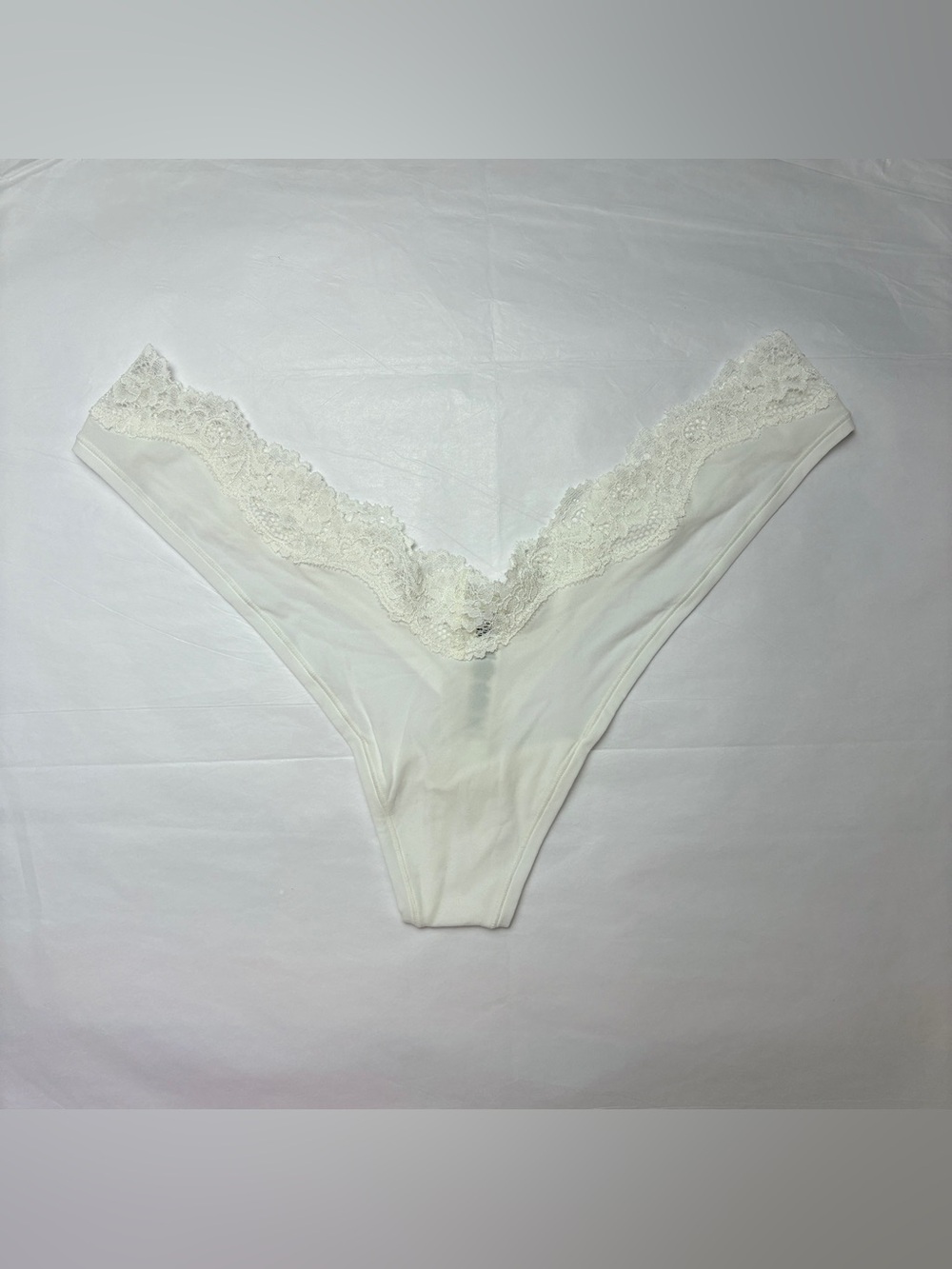 🤍 SKIMS Fits Everybody Lace Dipped Thong | Marble | Sz. 2X | NWOT